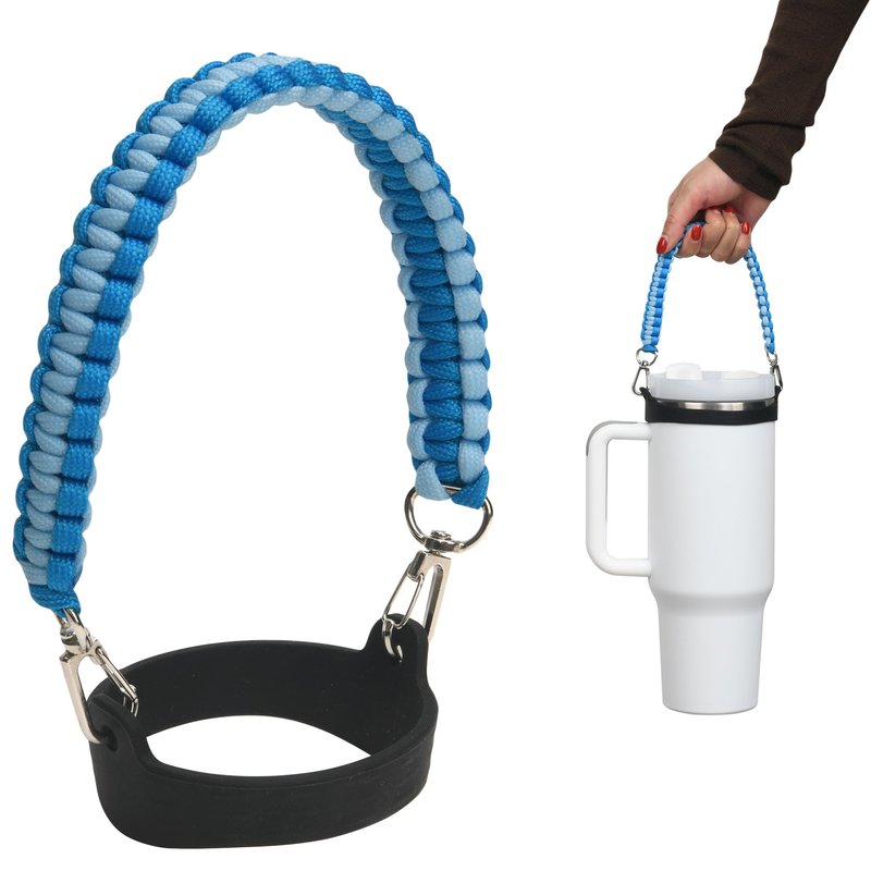Wongeto Water Bottle Handle Strap - Compatible With Stanley Water Bottle - Paracord Handle for Stanley Cup Accessories(Ocean)