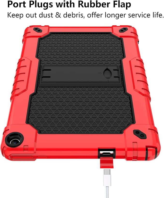 Mignova for Walmart Onn 10.1 2022 Model Gen 3 10.1 / for Walmart Onn 10.1 3rd Gen 100071485 Case Shockproof Kids Friendly Armor Case 360 Kickstand Shoulder Hand Strap Protective Shell (Black+Black)