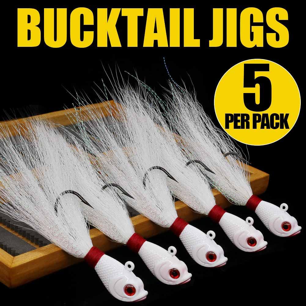 Bucktail-Jigs-Saltwater-Hair-Jigs-Head -Fishing-Lures-Assorted Kit