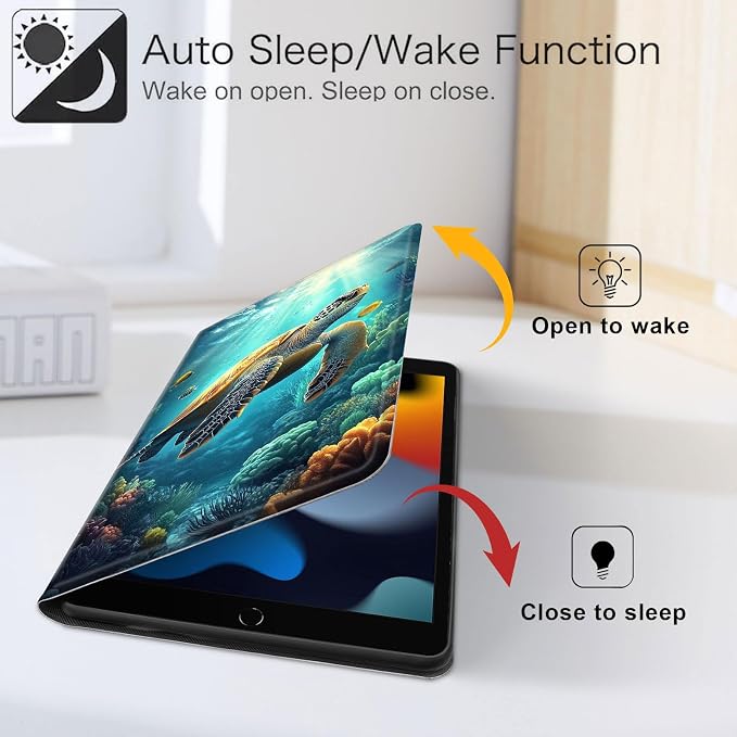 for iPad 11th Generation (A16 2025) 11 / iPad 10th Gen 10.9 2022 Case 360° Rotating PU Leather Stand Cover with Auto Sleep/Wake Shockproof TPU Backl Raccoon Perched