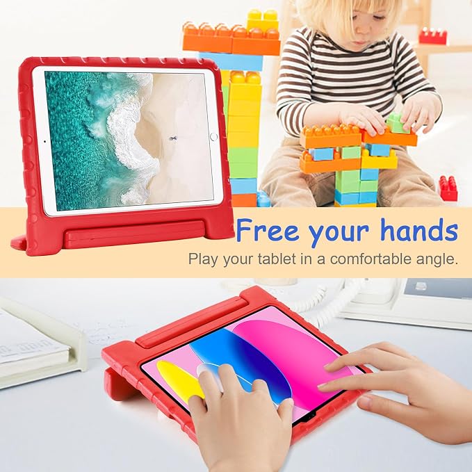 Kids Case for iPad Pro 11 M5/M4 &amp iPad Air 11 (2026/2025/2024) Shockproof Case with Pencil Holder Techcircle Light EVA Foam Handle Stand Bumper Protective Child Friendly Drop Proof Cover Black