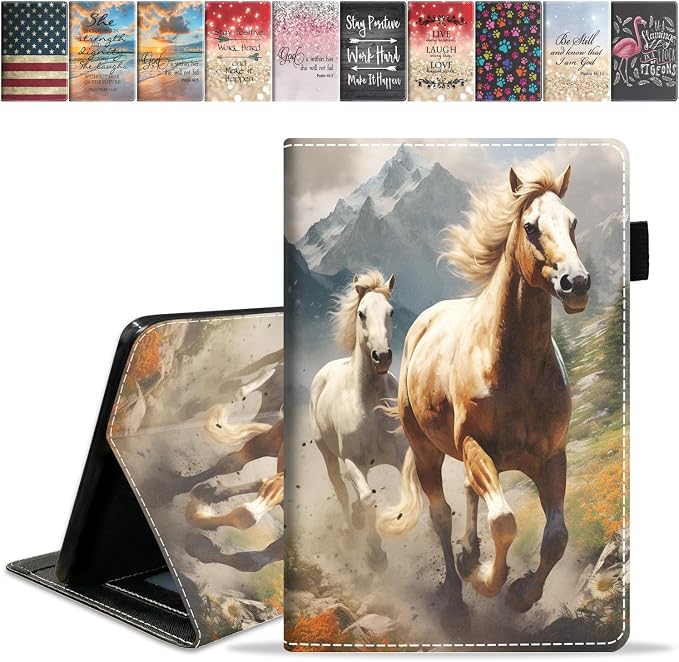 Case for Amazon Kindle Fire HD 8/Fire HD 8 Plus Tablet (12th/10th Generation 2024/2022/2020 Release) Slim PU Leather Cover with Card Slot &amp Auto Wake/Sleep African American Women