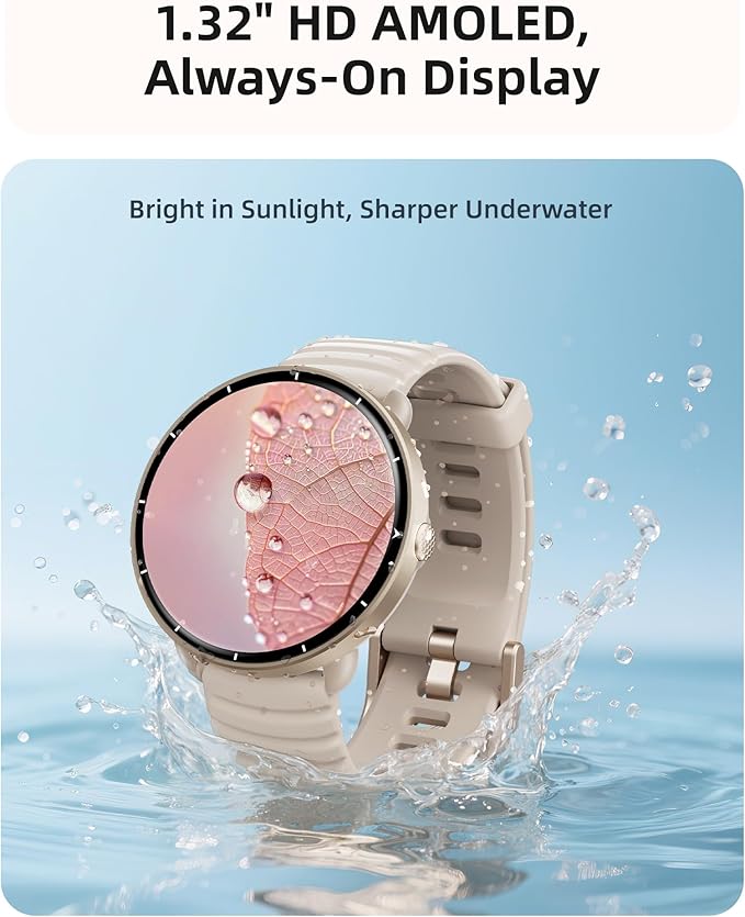 Parsonver Smart Watch for Swimming, 5ATM Waterproof Watch for Pool & Open Water, AI Swim Analysis, Built-in GPS & Compass, AMOLED Fitness Tracker 100+ Sport Mode, Heart Rate Sleep Monitor, French Grey