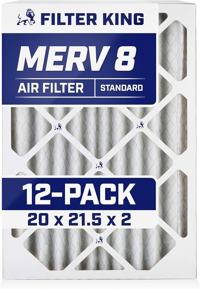 Filter King 20x21.5x2 Air Filter | 12-PACK | MERV 8 HVAC Pleated A/C Furnace