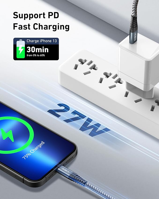 iPhone Charger Cable 6FT USB to Lightning Cable 3Pack Braided USB iPhone Charger Fast Charging Cable iPhone Cord Compatible with iPhone 14/13/12/11/Pro/Max/Mini/X/Plus/8/7/6/5S/SE/Plus/iPad and More