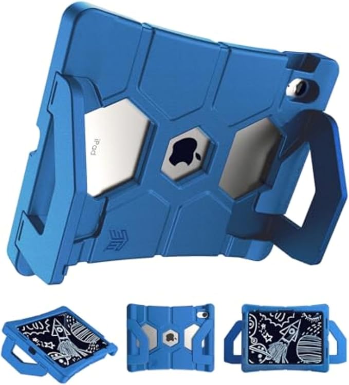 STM Goods Duxling iPad (A16/10th Gen) Case for Kids - Ultra-Protective Two-Handle Design Allows for Easy Carry and Functions as a Multi-Angle Stand - Ideal for Parents Teachers Students - Black