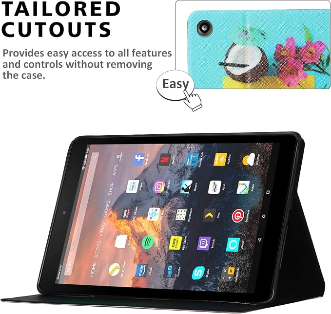 Case for Kindle Fire 7 TabletDteck Full Protective Flip Adjustable Stand Auto Wake/Sleep Smart Cover with Pencil Holder for Kindle Fire 7 Tablet 9th/7th/5th Generation 2019/2017/2015 ReleaseKing Dog