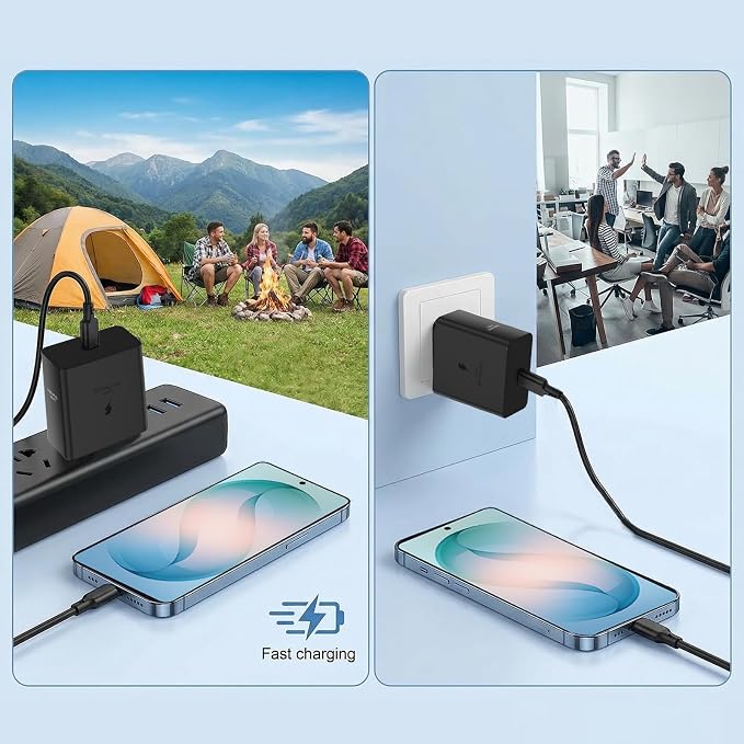 Samsung 60W USB C Fast Charging Block Type C Wall Plug Charging Brick &amp 10ft C Cable Super Fast Charging 3.0 for Samsung Galaxy S26 Ultra/S26/S26+/S25 /S24/S23 Ultra/Note 10+/Note 10-1PACK