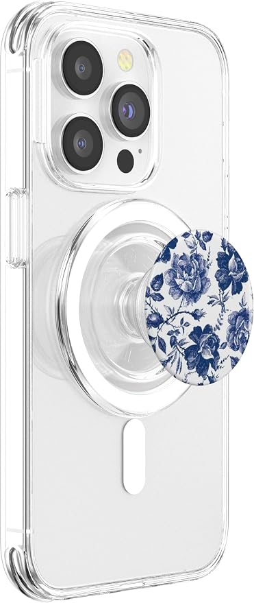 BLUE &amp WHITE ROSE PopSockets Adhesive PopGrip