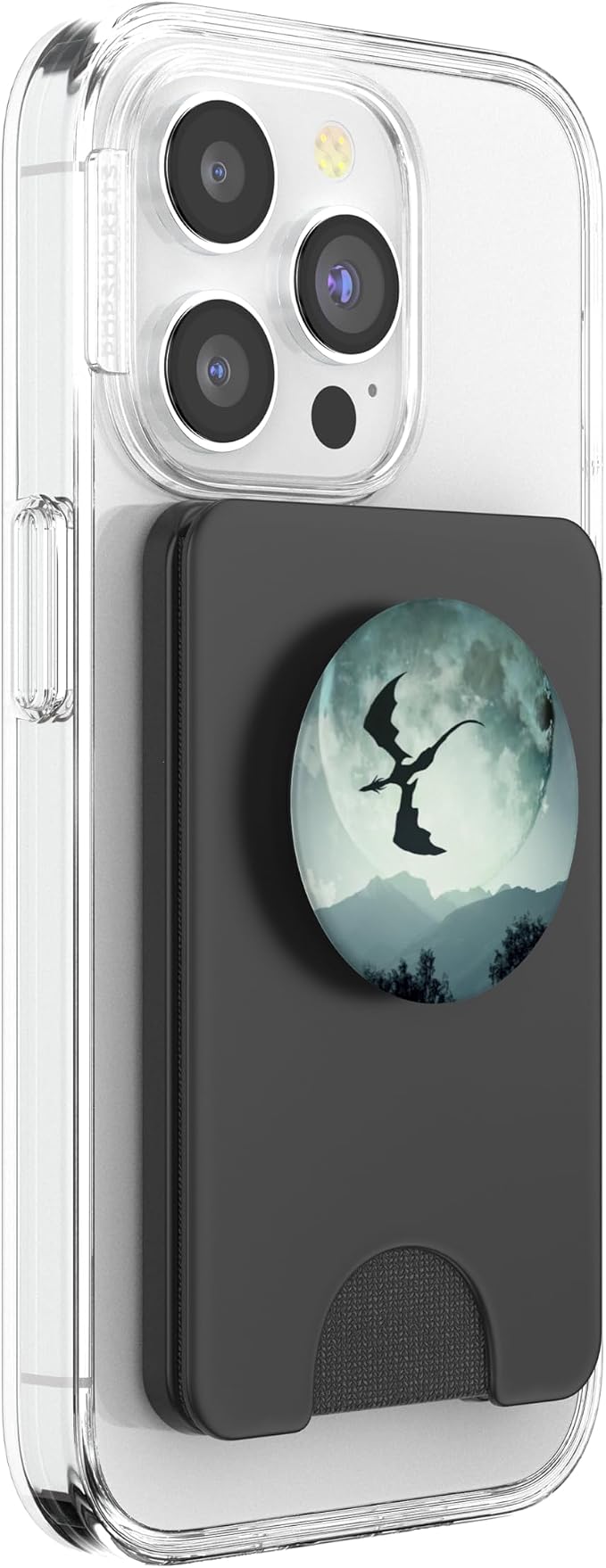 CJ Grips Dragon Moon PopSockets Adhesive PopGrip for iPhone 11 - Black