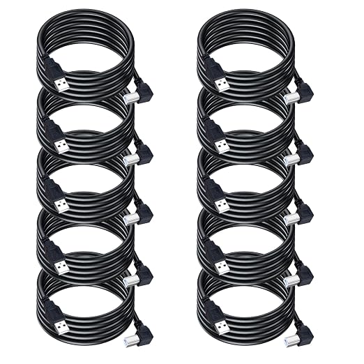 USB 2.0 Printer Cable 6FT(10 Pack) b Right Angle 90 Degree Adapter High Speed Printer/Scanner USB Cable 2.0 A Male to B Male Cord with 480Mbps(6ft A to B Right Angle).