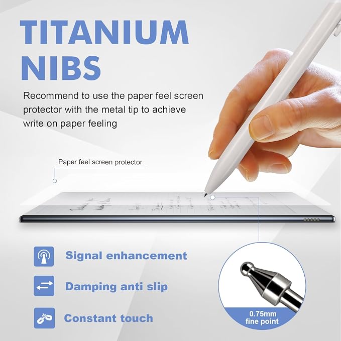 ProSketch Digital Pen fits for Remarkable 2 /Scribe/Supernote with Eraser Pencil Clip+NeverReplace Fine Titanium TipsTilt Draw&amp4096 Pressure LevelEMR Pen ReplacementEmpower Your Digital Craft