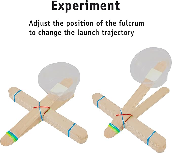 Catapults Kit – Supplies to Build 100 Mini Toy Catapults - Complete Bulk STEM Project Kit for Kids and Classrooms, Ages 8 and up