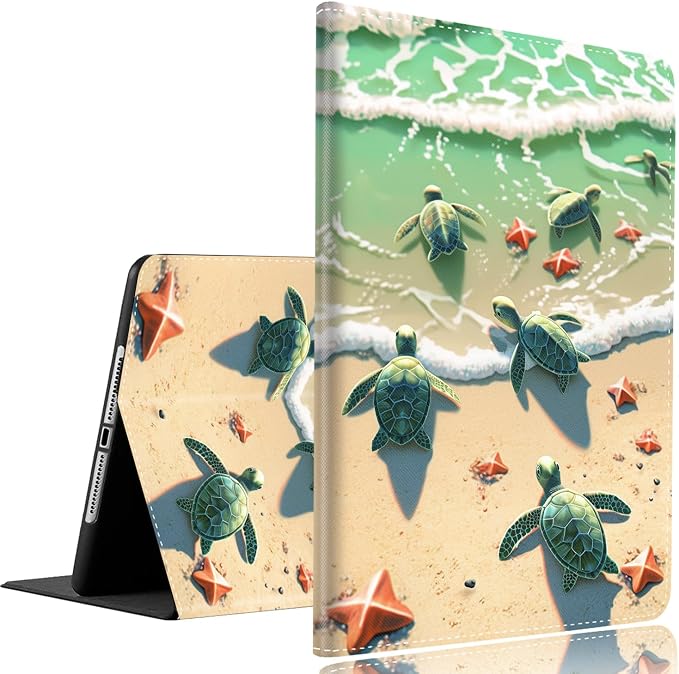 Vintage Floral Astronaut iPad 9th Gen Case - 10.2 Inch Standing Cover with Auto Sleep/Wake