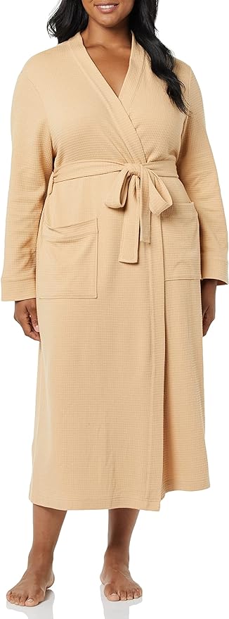 Amazon Essentials Women's Lightweight Waffle Full-Length Robe (Available in Plus Size)