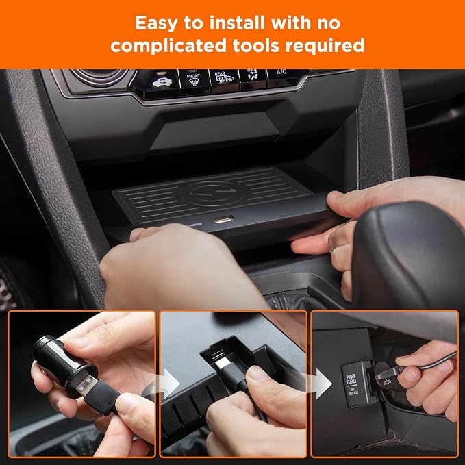 Wireless Charger for Honda Civic 2016-2021 with USB Port | Charging PadCleaner Tidier InteriorSafer DrivingConvenientBroad Compatibility