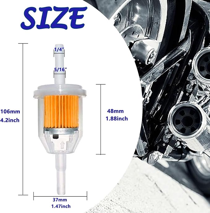 Tnisesm 10Pcs Gas Inline Fuel Filters 1/4 Inch x 5/16 Inch