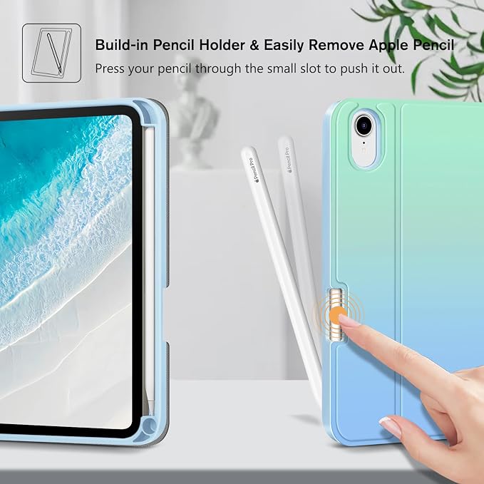 FINTIE Keyboard Case for iPad mini 7th Generation (A17 Pro) / mini 6 8.3 | Detachable Magnetic Bluetooth Keyboard Soft TPU Cover Multi-Angle Viewing Pencil Holder Backlight/Fantasy Ombre