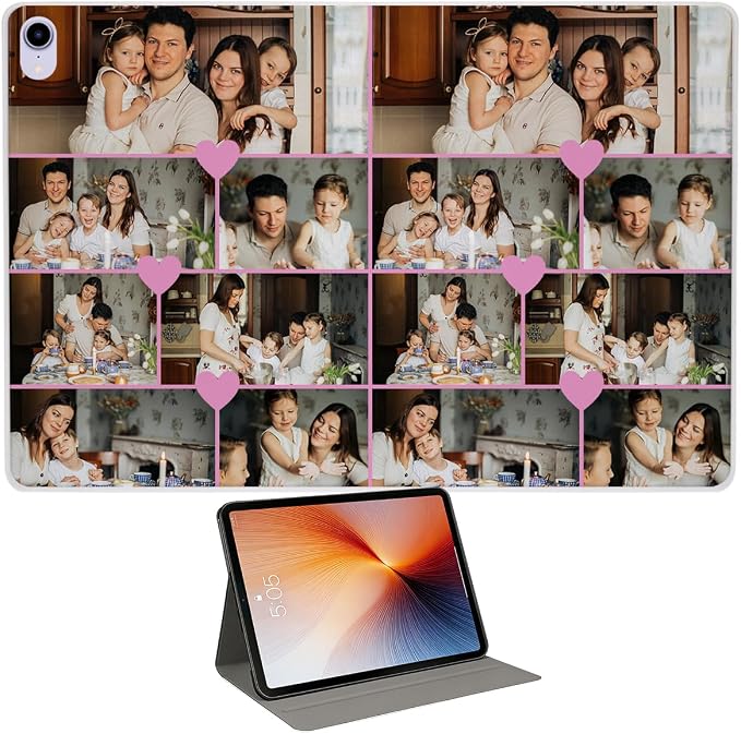 Custom Case for iPad Air 3rd Generation 2019 / iPad Pro 2017 10.5 inch Personalized Customized Picture Logo Text Name PU Leather Tablet Cover Premium Folio Flip Stand Case Auto Wake/Sleep