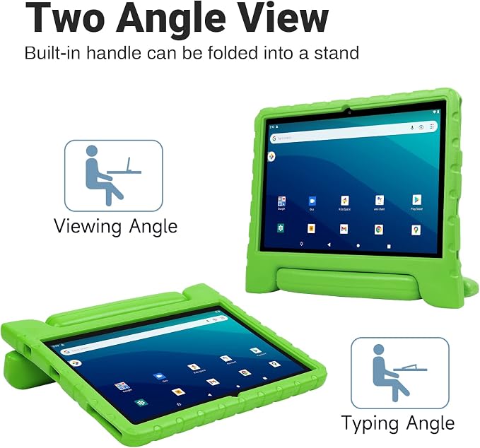 Kids Case for Onn 10.1 Tablet 2024 Gen 4(Model:100135925) ShockproofBlack | Lightweight EVA Foam Foldable Handle Stand Precise Cutouts Kid-Friendly For Daily Use
