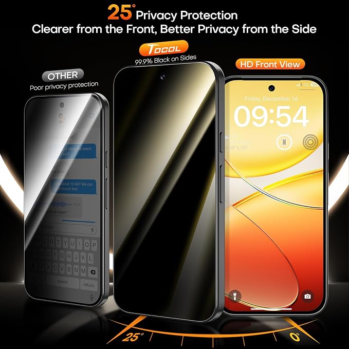 TOCOL for Pixel 2026 Screen Protector Clear | Easy Installation Bubble-Free 9H+ Tempered Glass 11FT Military Grade Shatterproof Anti-Scratch Case Friendly HD 2 Pack