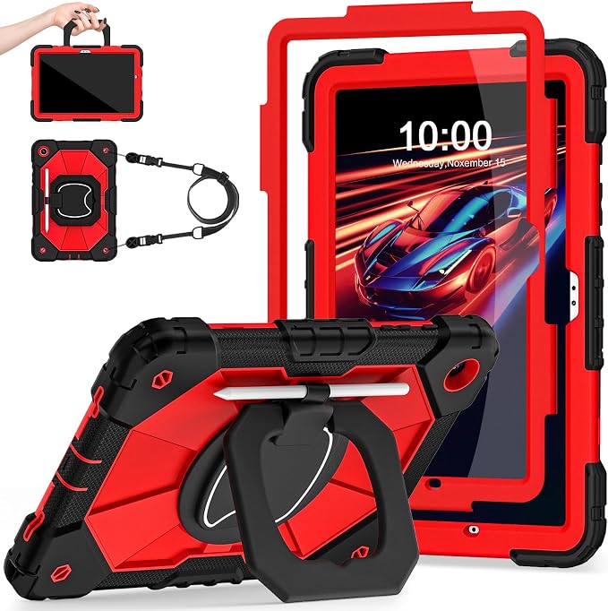 Auizotl Case for Samsung Galaxy Tab A11+/A9+ Plus 11 Inch with Screen Protector/Rotating Stand/Pen HolderMilitary Grade Shockproof Cover for Galaxy Tab A11 Plus /A9 Plus CasesBlack
