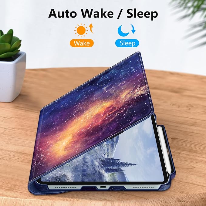 Fintie Rotating Case for iPad Air 13-inch M4/M3/M2 (2026/2025/2024) | 360° Swivel Stand Landscape &amp Portrait Viewing Shockproof Protective Cover Pencil Holder Auto Sleep/Wake Black