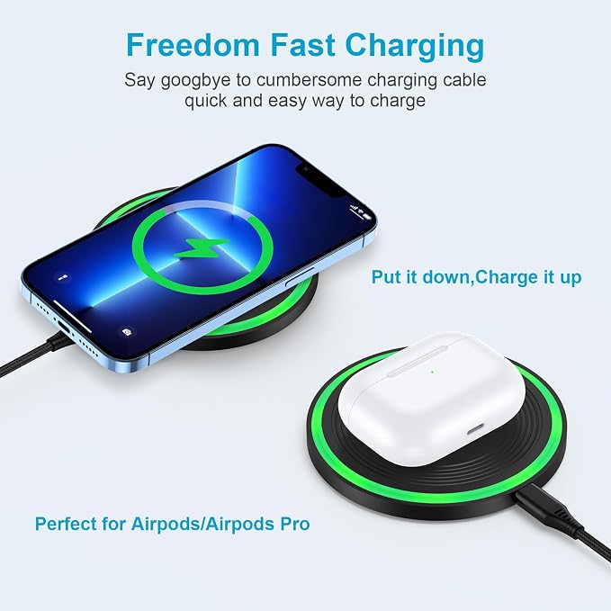 15W Samsung S26 Fast Wireless Charger for Galaxy S26 Ultra S25 FE Z Flip7 | Wireless Charging Pad with QC Adapter for iPhone 17 16 15 Pro Max Google Pixel 10/9a/9 Pro/9 Pro XL/Fold/8a/8 Pro/8/7a/7 Pro