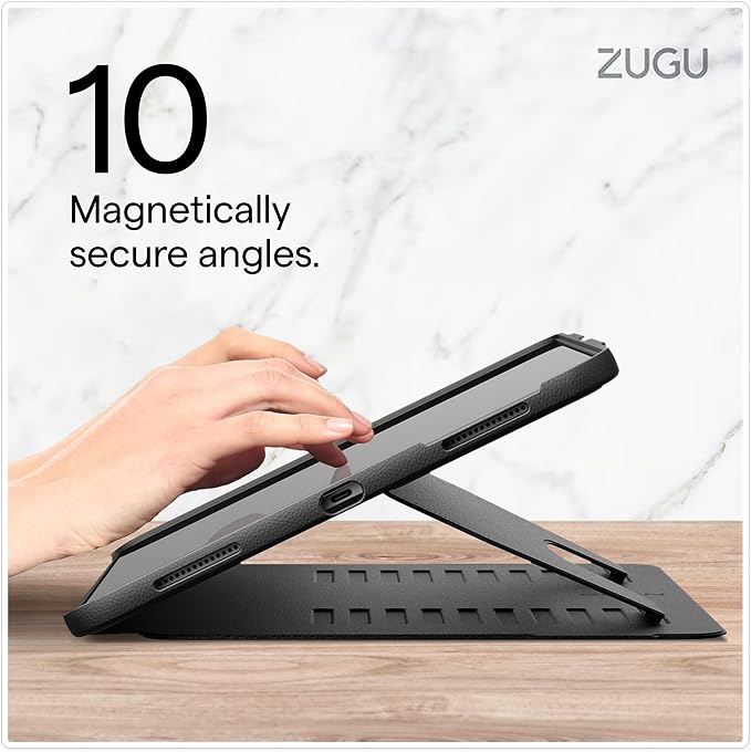 ZUGU Case for iPad Air 13 inch (M2/M3/M4) iPad Pro 12.9 Gen 3/4 [Aqua] | Ultra Slim Protective Cover Apple Pencil Holder w/Charging Convenient 10-Angle Magnetic Stand Auto Sleep/Wake Function