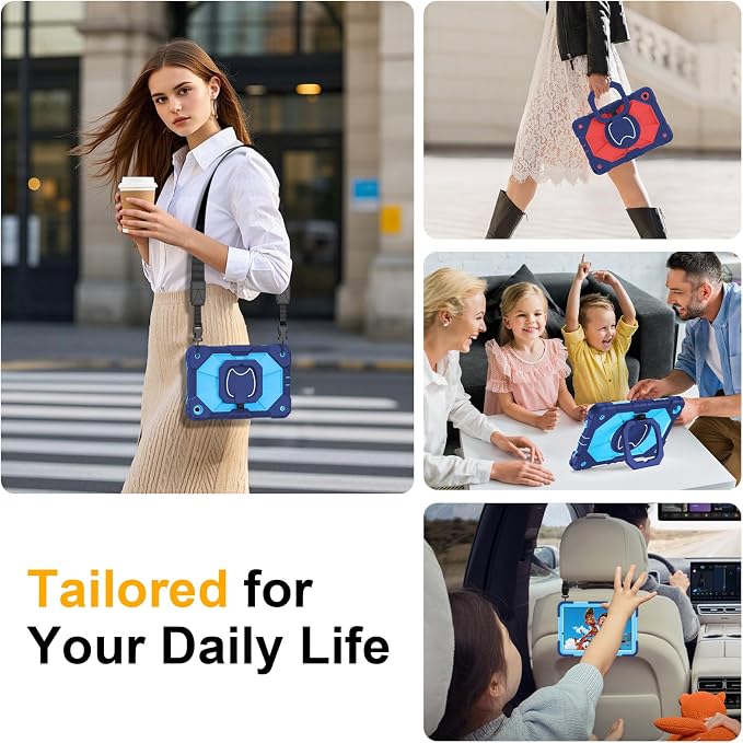 Case for Samsung Galaxy Tab A9 Plus 11 Inch 2023 Ubearkk Rugged Case for Samsung Galaxy A9+ Tablet SM-X210/X216/X218 with Screen Protector 360 Rotating Stand Shoulder Strap Pen Holder Black