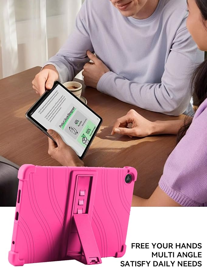 Case for T-Mobile REVVL Tab 2 10.1 Inch Tablet 2025 - Kid-Friendly Soft Silicone Cover with Adjustable Stand Compatible with T-Mobile REVVL Tab 2 5G 10.1 (Black)
