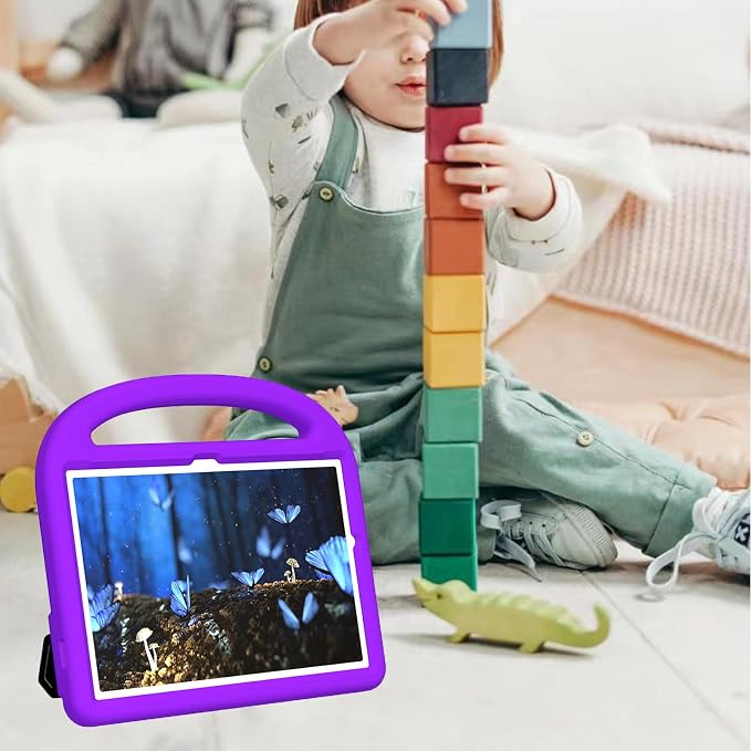 Galaxy Tab A9+ Case Kids Friendly EVA Rubber Stand Handle Grip Shockproof Protective Lightweight Cute Case Cover for Galaxy Tab A9 Plus 11 SM-X210 X215 X217 - Black