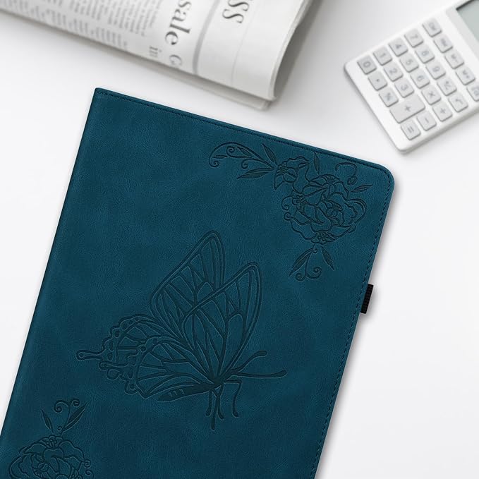 Dteck Wallet Case for Galaxy Tab S10+/S9+/S7 FE/S8+/S7 Plus 12.4 Tablet Premium PU Leather Folding Stand Auto Wake/Sleep Pen Holder Case with Hummingbirds