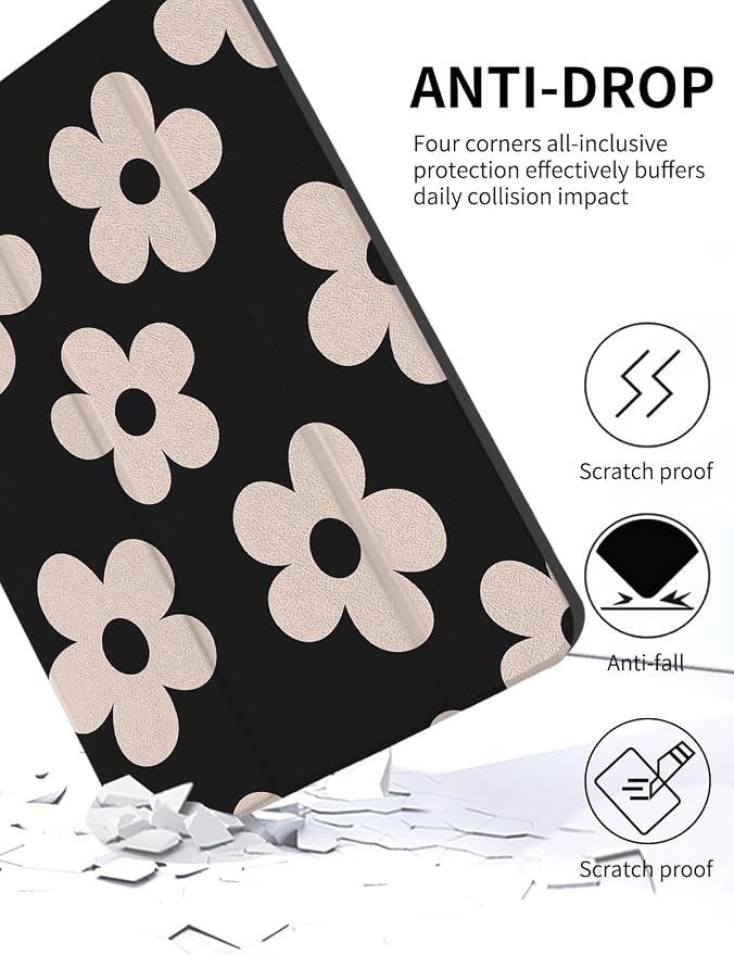 Case for iPad 9th/ 8th/ 7th Generation Case 10.2&amp10.5 Inch (2021/2020/2019 Release) Slim Lightweight Soft Trifold Back Cover with Pencil Holder &amp Auto Sleep/Wake CoverBeige Checkered