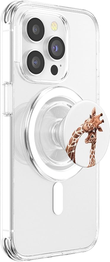Giraffe Mom Daughter Love Watercolor Africa Cute PopSockets Adhesive PopGrip
