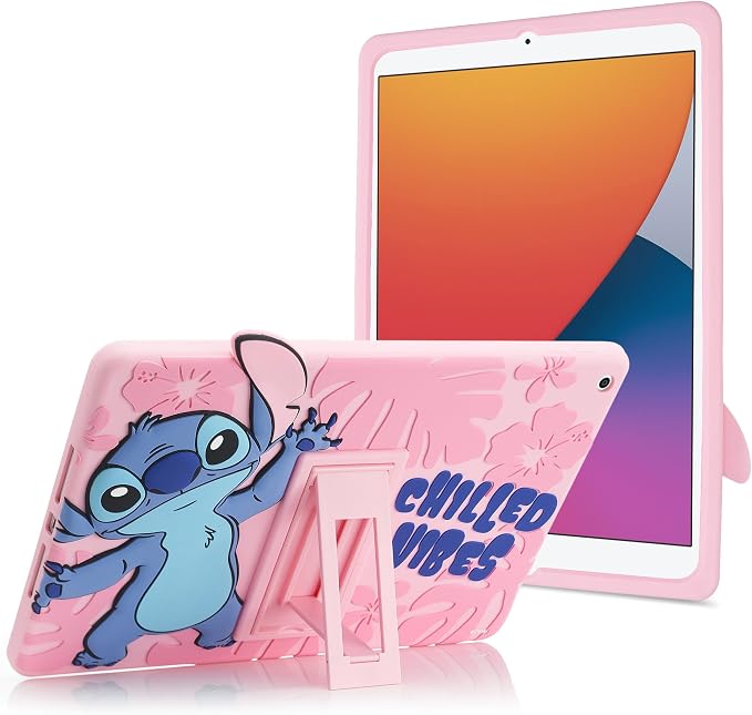 Bluey Kids iPad Case - 10.2 Case for iPad 9th/8th/7th Generation - 2019/2020/2021 Tablet Cover with Stand Shockproof Silicone Protector