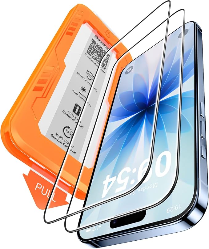 BossKiss for iPhone 11/iPhone XR Screen Protector TOP 9H Hardness Military Grade Shatterproof HD Tempered Glass Full Coverage Anti-Scratch Easy Installation Case Friendly 2 Pack