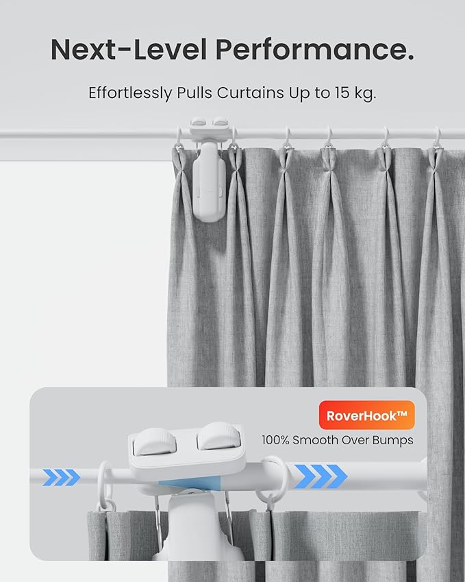 SwitchBot Smart Automatic Curtain Opener 2 Packs with Hub3 - Bluetooth Remote Control with App/Timer, High-Performance Motor, Unlimited Power, Compatible with Alexa, Google Home, HomeKit