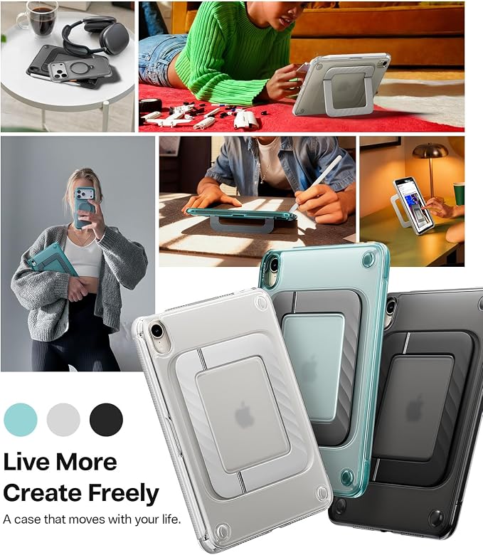 TORRAS Ostand K3 Neo for iPad Air 11 Inch Case (M4 2026 M3 2025 M2 2024) Viewing Angles AdjustableUltra Stable Stand Shockproof Protective Slim Kickstand Case with Pencil Holder Glacier Sprint