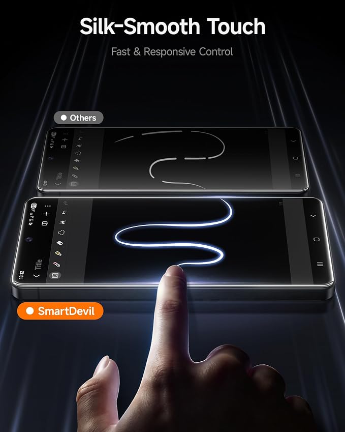 SMARTDEVIL [3 Pack for Samsung Galaxy S24 Screen Protector Finger Print Reader Compatible Fast &amp Easy Installation Clear 9H Tempered Glass Film Alignment Frame [Dust-Free &amp Bubble-Free]
