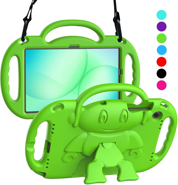 Kids Case for Samsung Galaxy Tab A11+ Plus/A9+ Plus 11 Inch Black | Shockproof Lightweight Protective Cover with Handle Stand and Adjustable Strap Fit for Galaxy Tab A11+ 2025/A9+ 2023