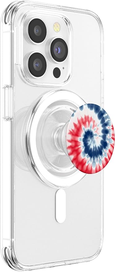American Flag Tie Dye Swirl Red White Blue Patriotic Hippie PopSockets Adhesive PopGrip