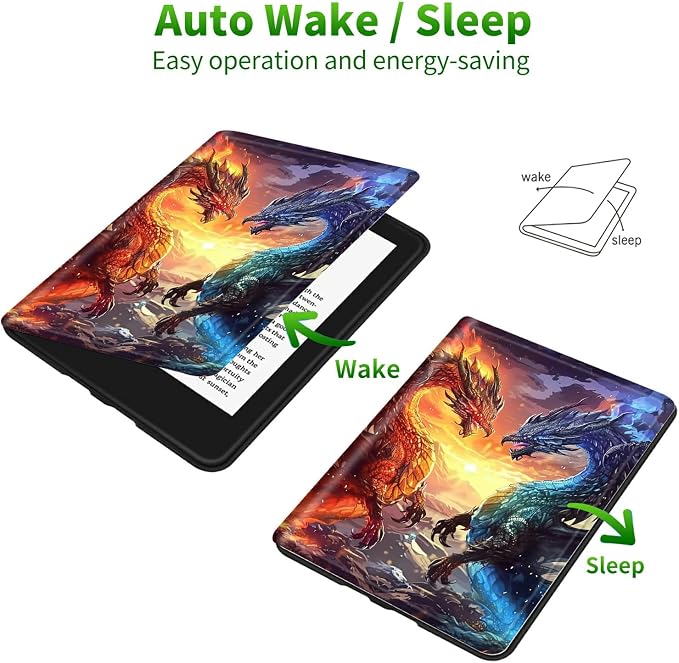 for 6 Kindle 11th Generation 2024/2022 Release Case (Model No: C2V2L3) E-Reader Multi-Angle Viewing Shockproof Smart Protective Case with Auto Wake/Sleep Baseball