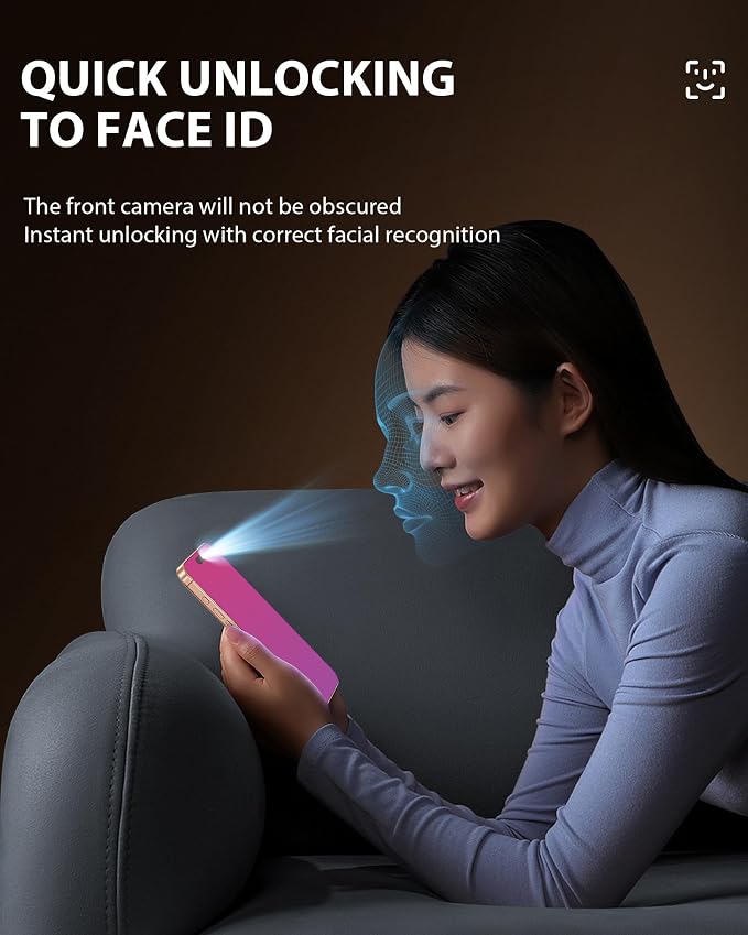 PDDKISS Compatible for iPhone 12/12 Pro Privacy Screen Protector | Pink Gradient Anti Spy Anti Blue Light HD 6.1 Inch Tempered Glass Easy Installation