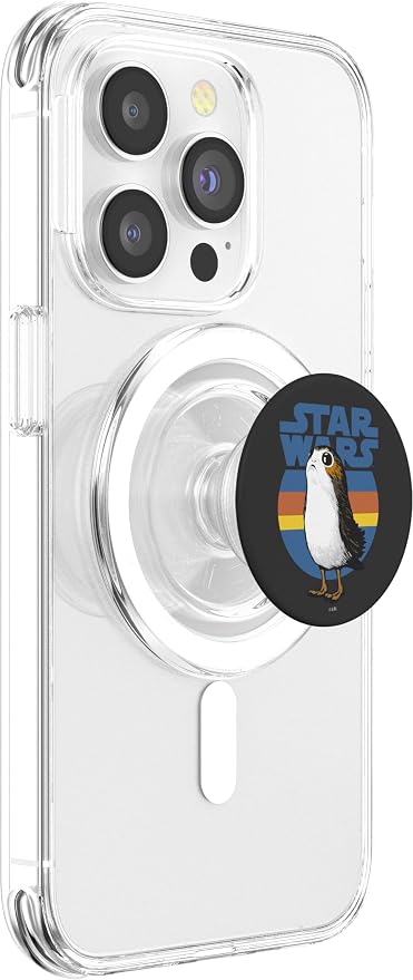 Star Wars Cute Porg Silhouette Retro Background PopSockets Standard PopGrip