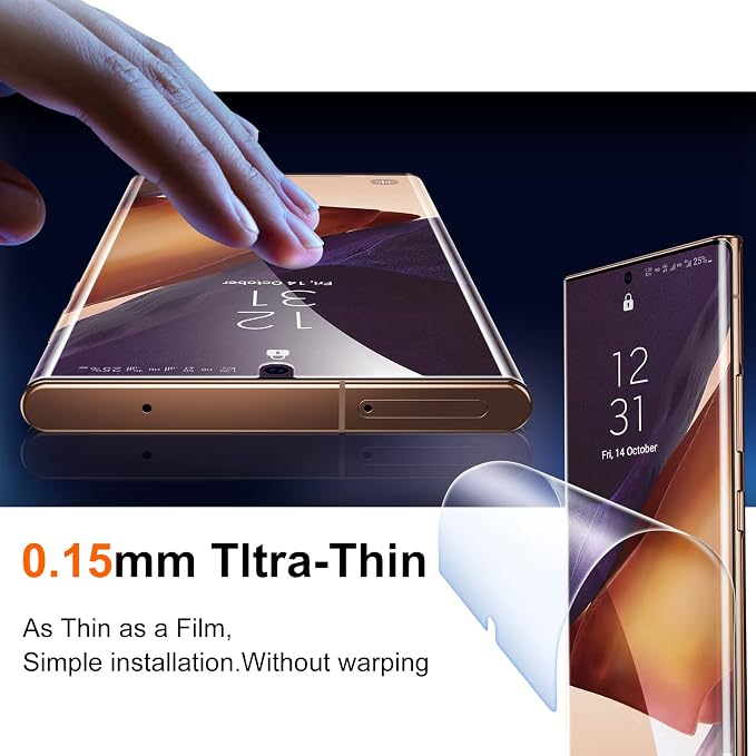 UniqueMe [2+2 Pack Compatible with Samsung Galaxy Note 20 Ultra 6.9 inch Soft TPU Screen Protector 【Not Glass】 and Camera Lens ProtectorHD Clarity [Case Friendly][Bubble Free] [Anti-slip tool]