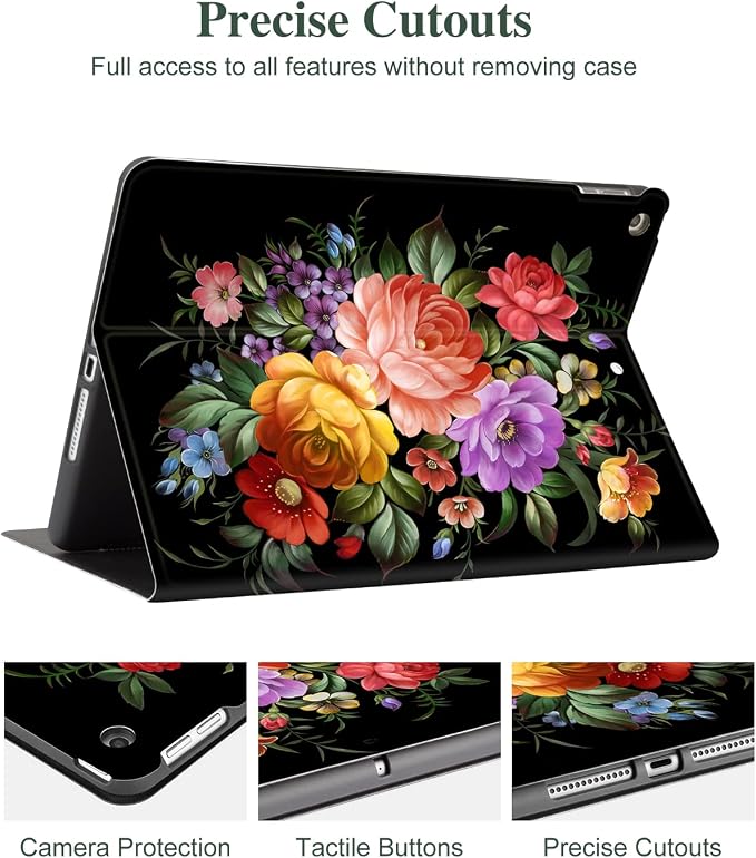 Lokigo Case for iPad 9th/8th/7th Gen 10.2 Air 3rd/Pro10.5 Aurora Forest | Protective Folio Soft Back Cover Pencil Holder for Teens/Students/Office Staffs 4 Angles Viewing Stand Auto Wake/Sleep