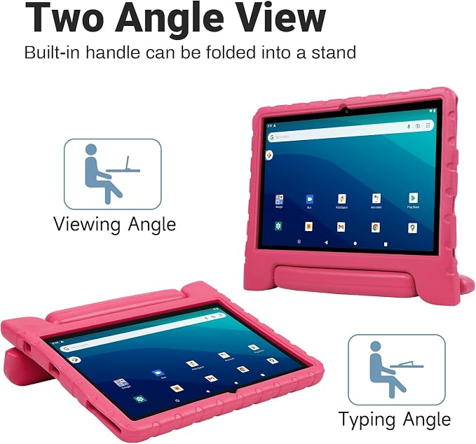 Kids Case for Onn 10.1 Tablet 2024 Gen 4(Model:100135925) ShockproofBlack | Lightweight EVA Foam Foldable Handle Stand Precise Cutouts Kid-Friendly For Daily Use
