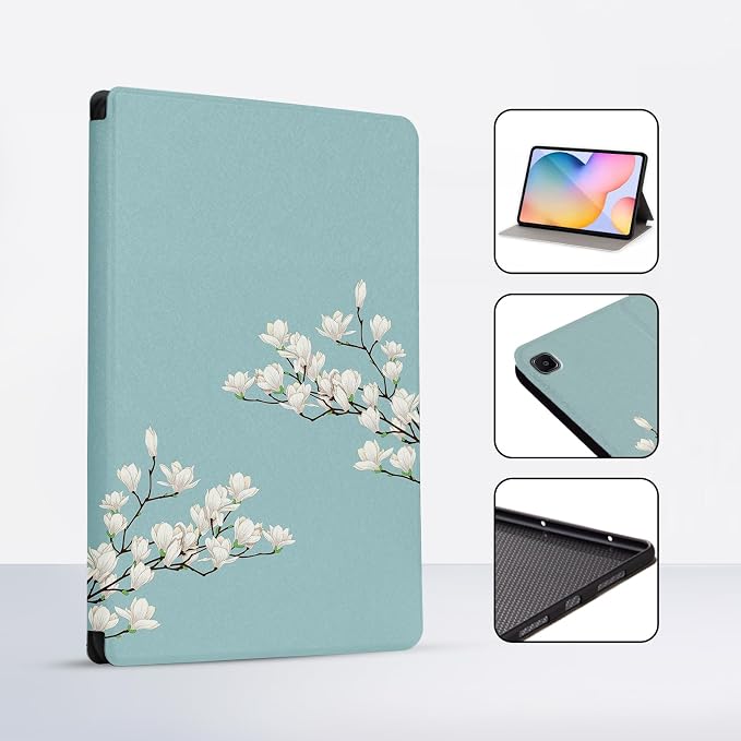 Shockproof Protective Case for Samsung Galaxy Tab S6 Lite 2024/2022/2020 Model SM-P610/P613/P615/P619 - Folding Stand Cover for Galaxy Tablet S6 Lite - Cute Dinosaur