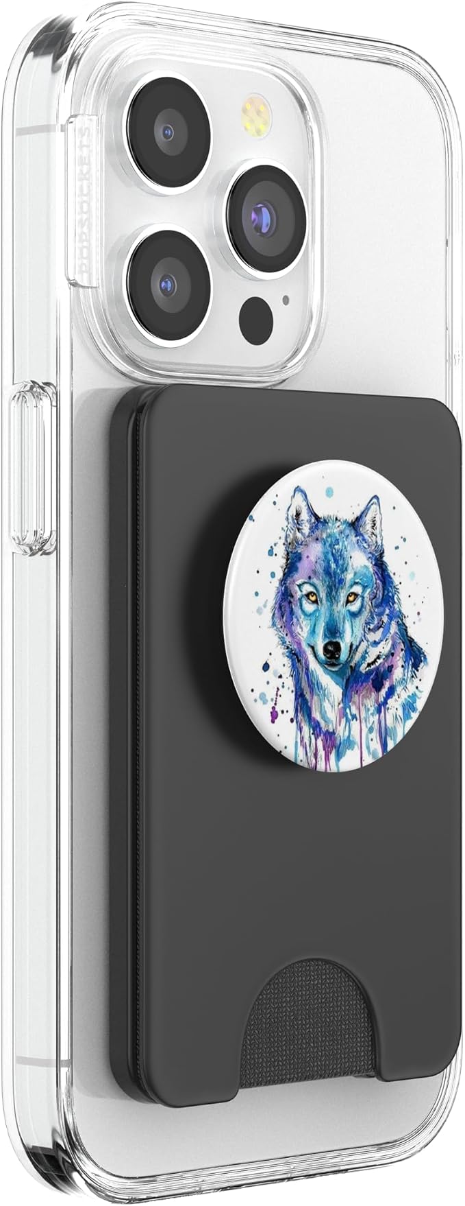 Watercolor Colorful Wild Wolf Print Pop Mount Socket PopSockets Adhesive PopGrip